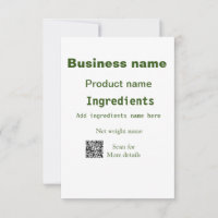 Ingredients add product name weight scan Q R detai