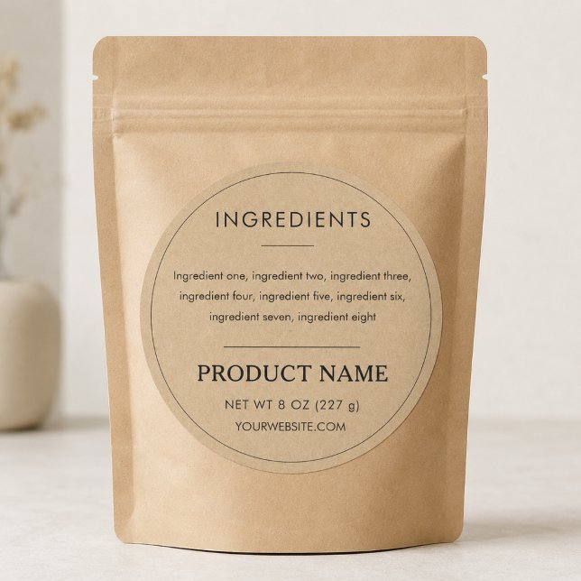 Ingredients Kraft Paper Product Label (Creator Uploaded)