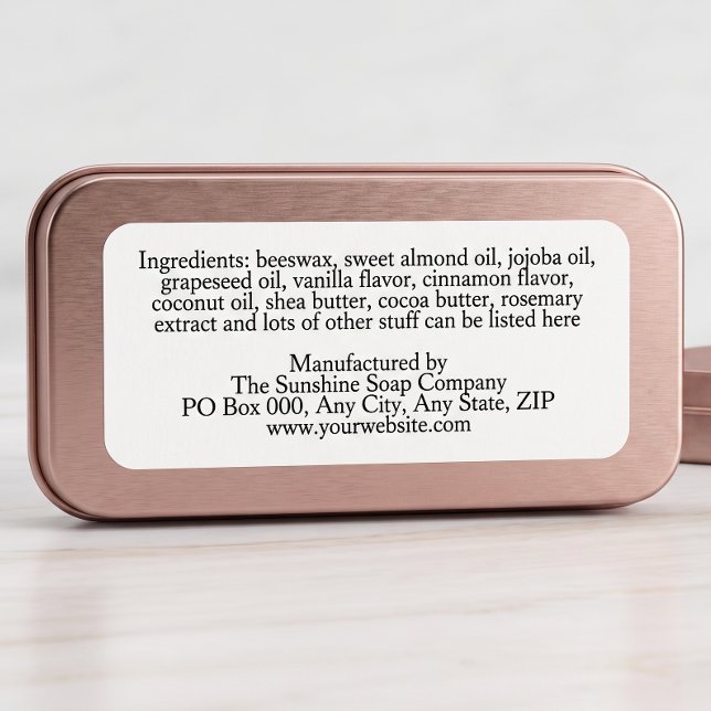 Ingredients Label for Lip Balm Tin (Creator Uploaded)
