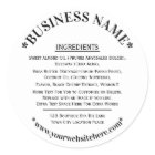 Ingredients Label White Black