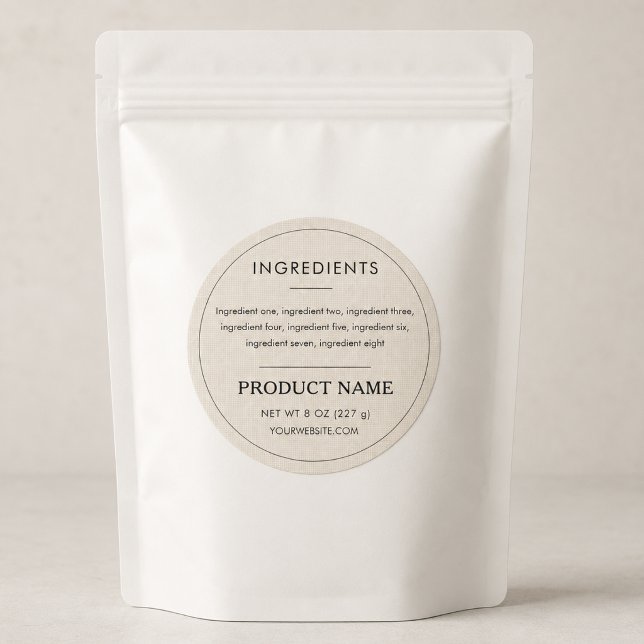 Ingredients Linen Small Business Product Label (Creator Uploaded)