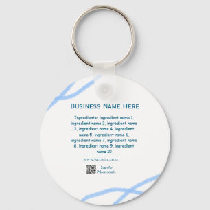Ingredients name add business name website QR code Key Ring