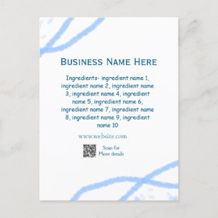 Ingredients name add business name website QR code Postcard