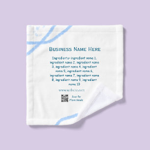 Ingredients name add business name website QR code Wash Cloth