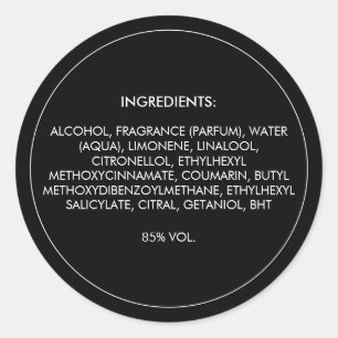 Ingredients Product Label
