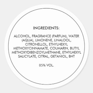 Ingredients Product Label