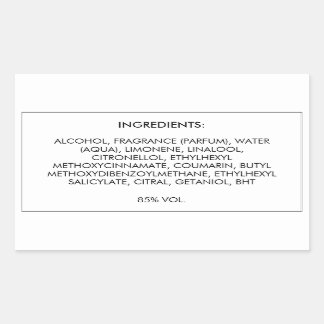 Ingredients Product Label