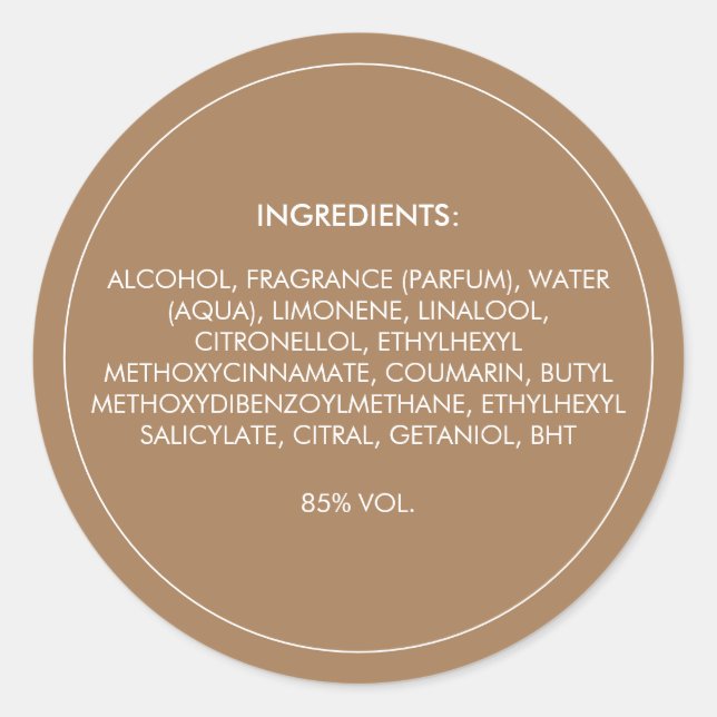 Ingredients Product Label (Front)