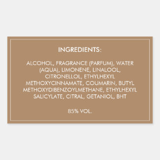 Ingredients Product Label