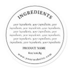 Ingredients Product Label