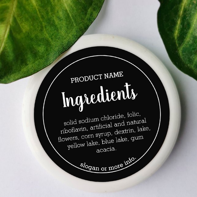 Ingredients Product Label | Modern, Simple Sticker (Creator Uploaded)