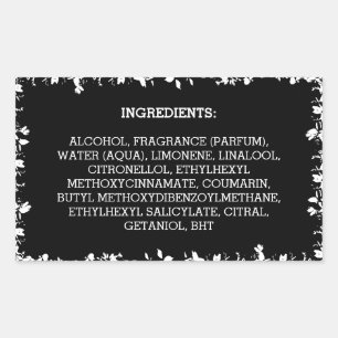 Ingredients Product Label Natural Leaves Pattern