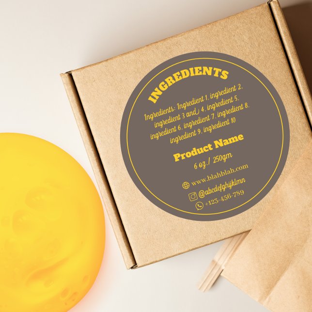  ingredients Product Label Sticker (Creator Uploaded)