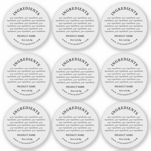 Ingredients Product Vinyl Transparent  Label (Front)