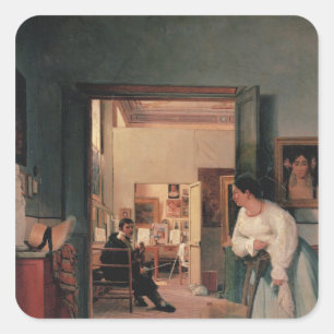 Ingres' Studio in Rome Square Sticker