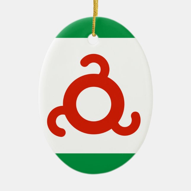 Ingushetia Flag Ceramic Tree Decoration (Front)