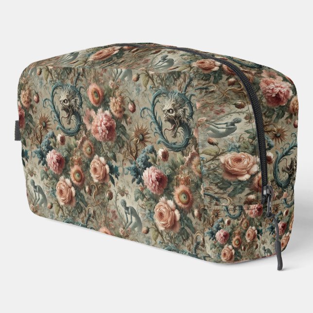 Inhabitable Doom – Gothic Victorian Floral Design Dopp Kit (Right Corner)
