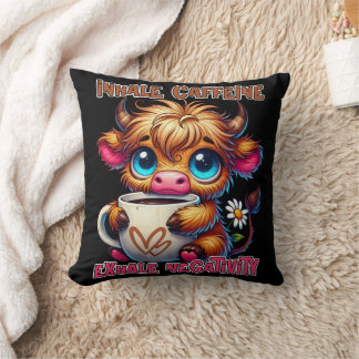 Inhale Caffeine Exhale Negativity Cushion