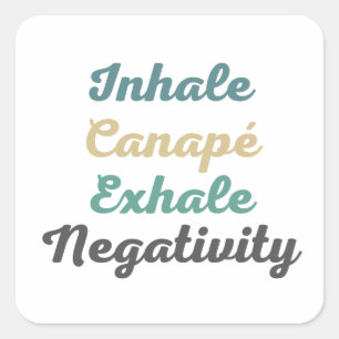 Inhale Canapé Exhale Negativity Stickers