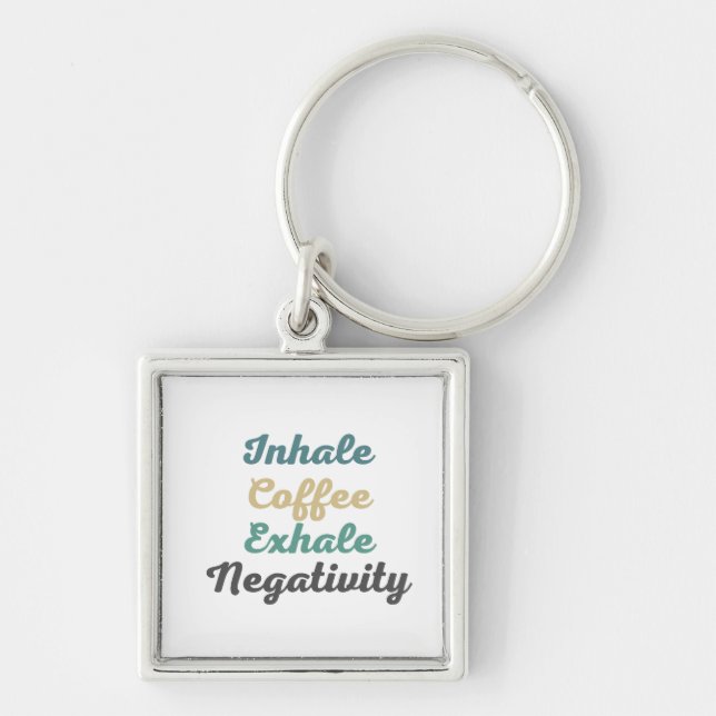 Inhale Coffee Exhale Negativity Keychains (Front)