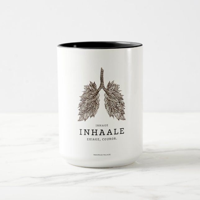"Inhale Courage" Conceptual Art | Lungs Made of Le Mug (Center)