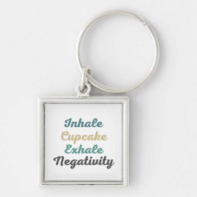 Inhale Cupcake Exhale Negativity Keychains (Front)