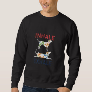 Inhale Exhale Black and Tan Shiba inu Yoga Dog Tee