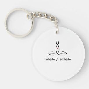 Inhale Exhale - Black Fancy style Key Ring