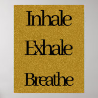 Inhale, Exhale, Breathe Gold Black Glitter
