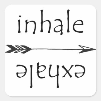 Inhale Exhale Breathe Yoga Meditation Square Sticker