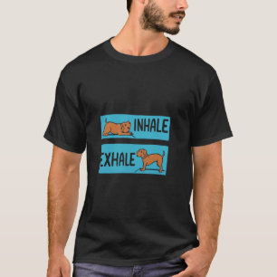 Inhale Exhale Brown Poodle Yoga Dog Tee Shirt