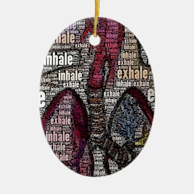 Inhale exhale ceramic tree decoration (Front)