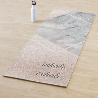 Inhale Exhale Elegant Space Marble Gold Sprinkle Yoga Mat