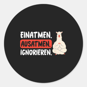 Inhale Exhale Ignore Funny Llama Yoga Classic Round Sticker