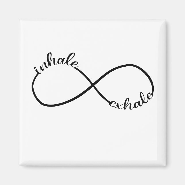 Inhale Exhale Infinity Sign Symbol T-Shirt Yogi Magnet (Front)