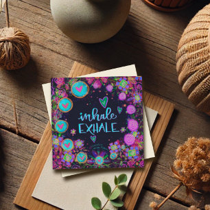 Inhale Exhale Inspirational Hearts Purple Pretty