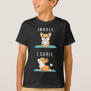 Inhale Exhale Namaste Yoga Corgi Dog Inner Meditat T-Shirt