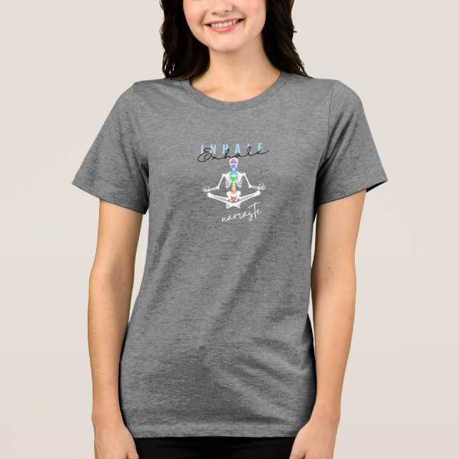 Inhale, Exhale, Namaste" Yoga Tee (Front)