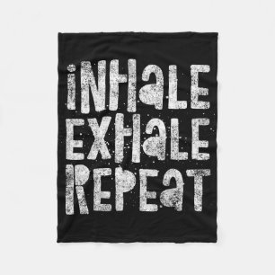 Inhale, Exhale, Repeat, Breath Exercise Calming Yo Fleece Blanket