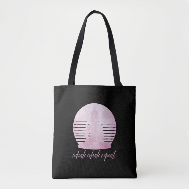 Inhale Exhale Repeat Pink Tote Bag (Front)