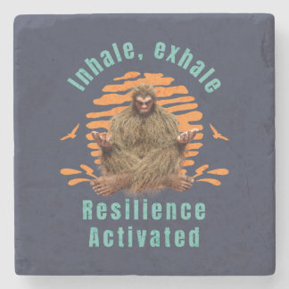 Inhale, Exhale Resilience Activated Bigfoot Stone Coaster