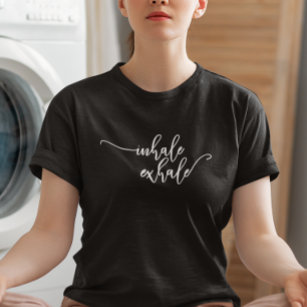 Inhale Exhale Typography Handwritten Yoga T-Shirt