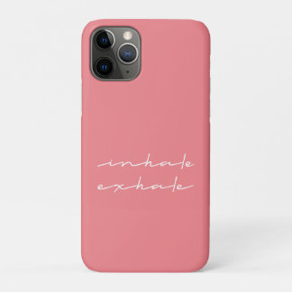 Inhale Exhale Wording in White Flowy Font Case-Mate iPhone Case
