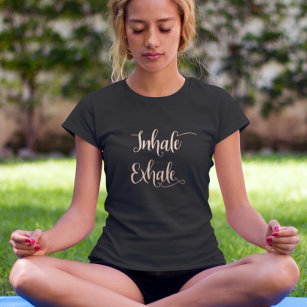 Inhale Exhale Zen Rose Gold Foil Metallic T-Shirt