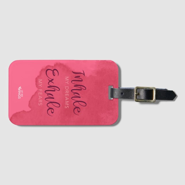 “Inhale My Dreams” — Inspirational Luggage Tag (Front Horizontal)