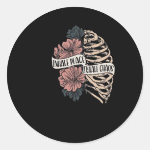 Inhale Peace Exhale Chaos Sticker