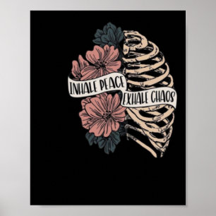 Inhale Peace Exhale Chaos Sticker  Poster