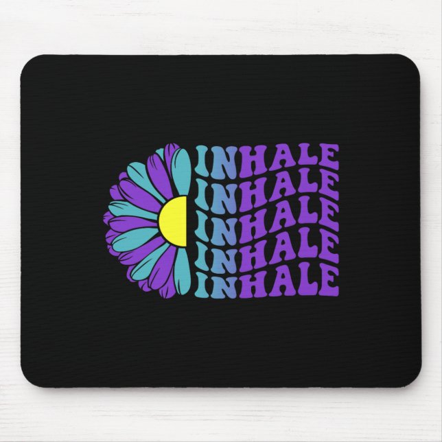 Inhale Prevention Awareness Suower Design Mouse Pad (Front)