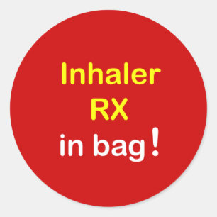 INHALER in Bag. Classic Round Sticker