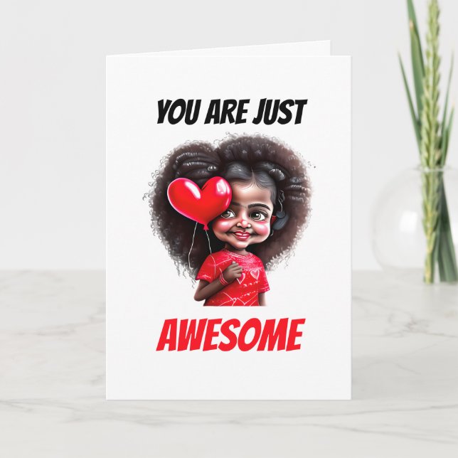 Inidan girl Valentine's day you are awesome bff Holiday Card (Front)